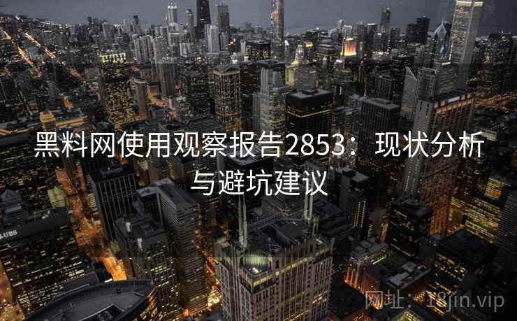黑料网使用观察报告2853：现状分析与避坑建议