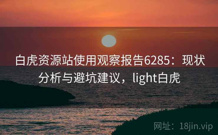 白虎资源站使用观察报告6285：现状分析与避坑建议，light白虎